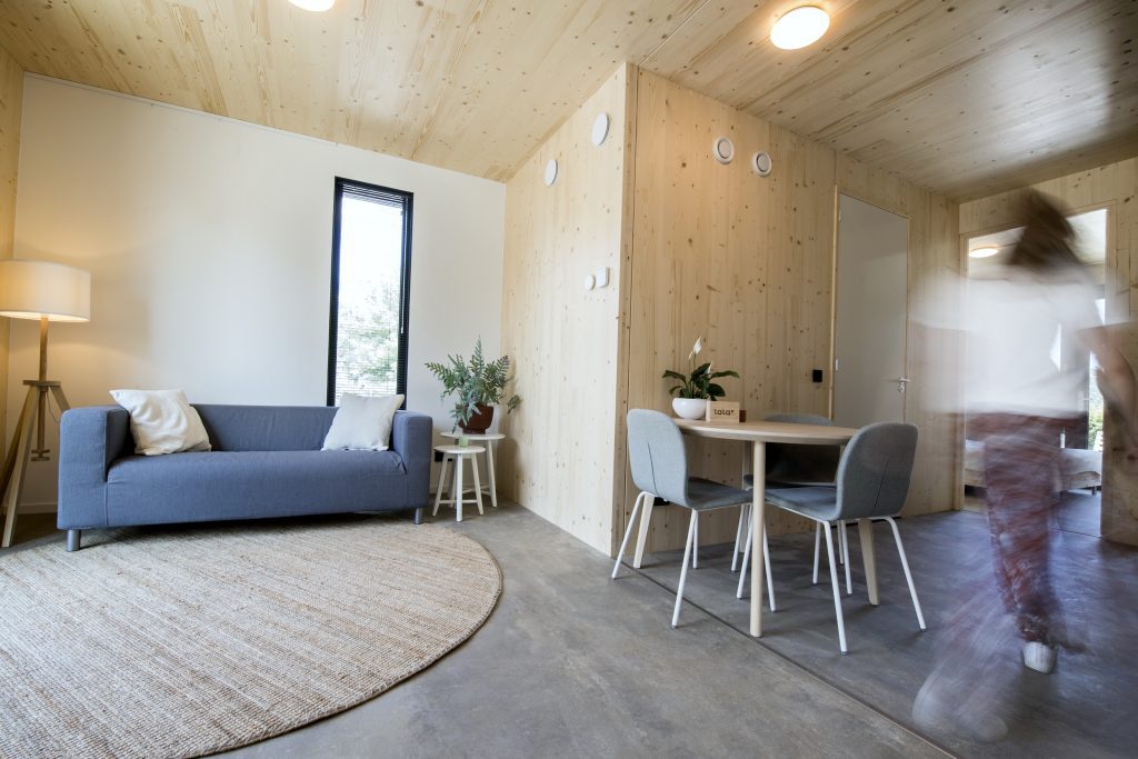 Einde levensduur kan de woning bijna volledig hergebruikt worden door het losmaakbare bouwsysteem.