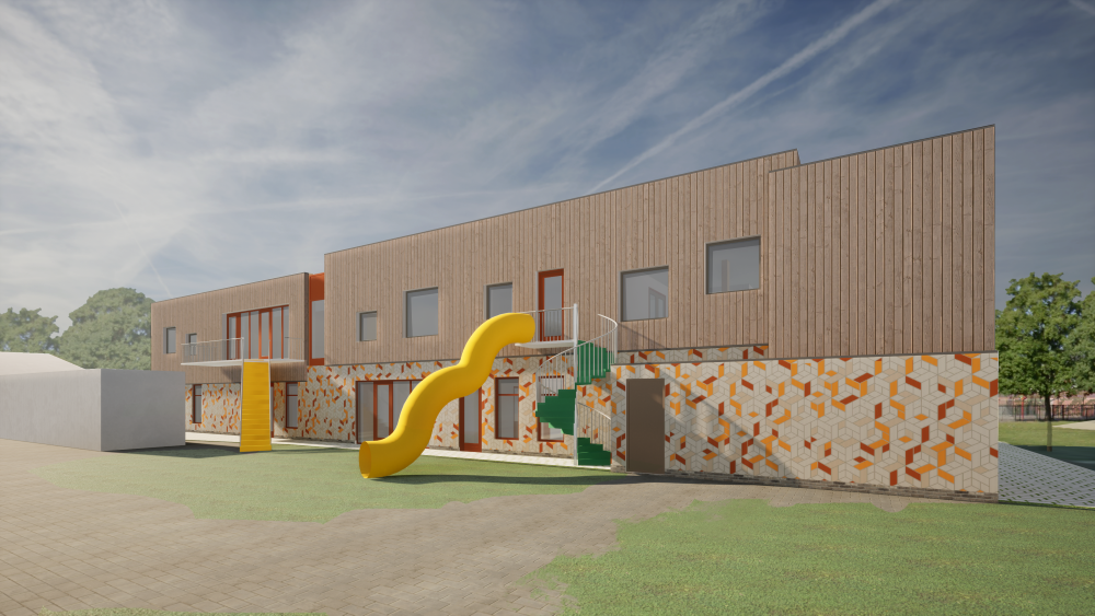 Tala bouwt de opvang van massief kruislaaghout (CLT) met houtvezelisolatie.