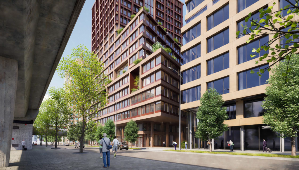 De samenwerking tussen BAM en Binderholz gaat direct van start met de realisatie van een nieuw Rijkskantoor in Den Haag. (referentieontwerpen van het Rijksvastgoedbedrijf)