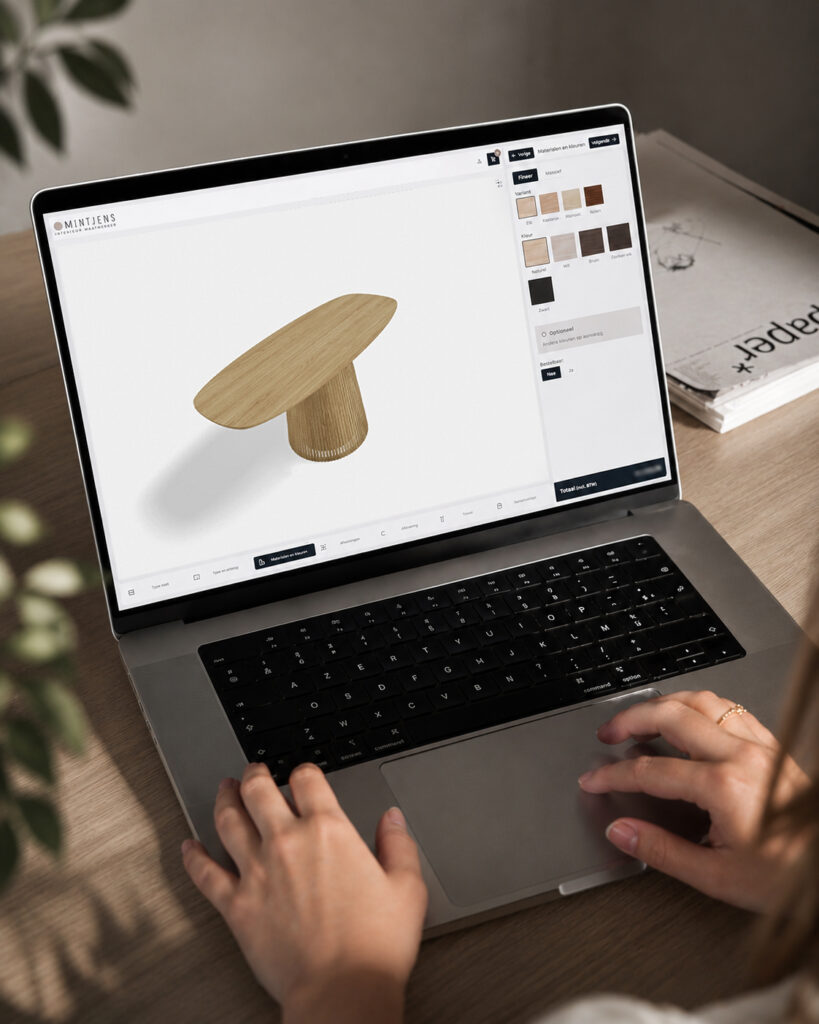 De online tafelconfigurator is ontwikkeld door het Antwerpse softwarebedrijf Flux.(foto’s: Mintjens) 
